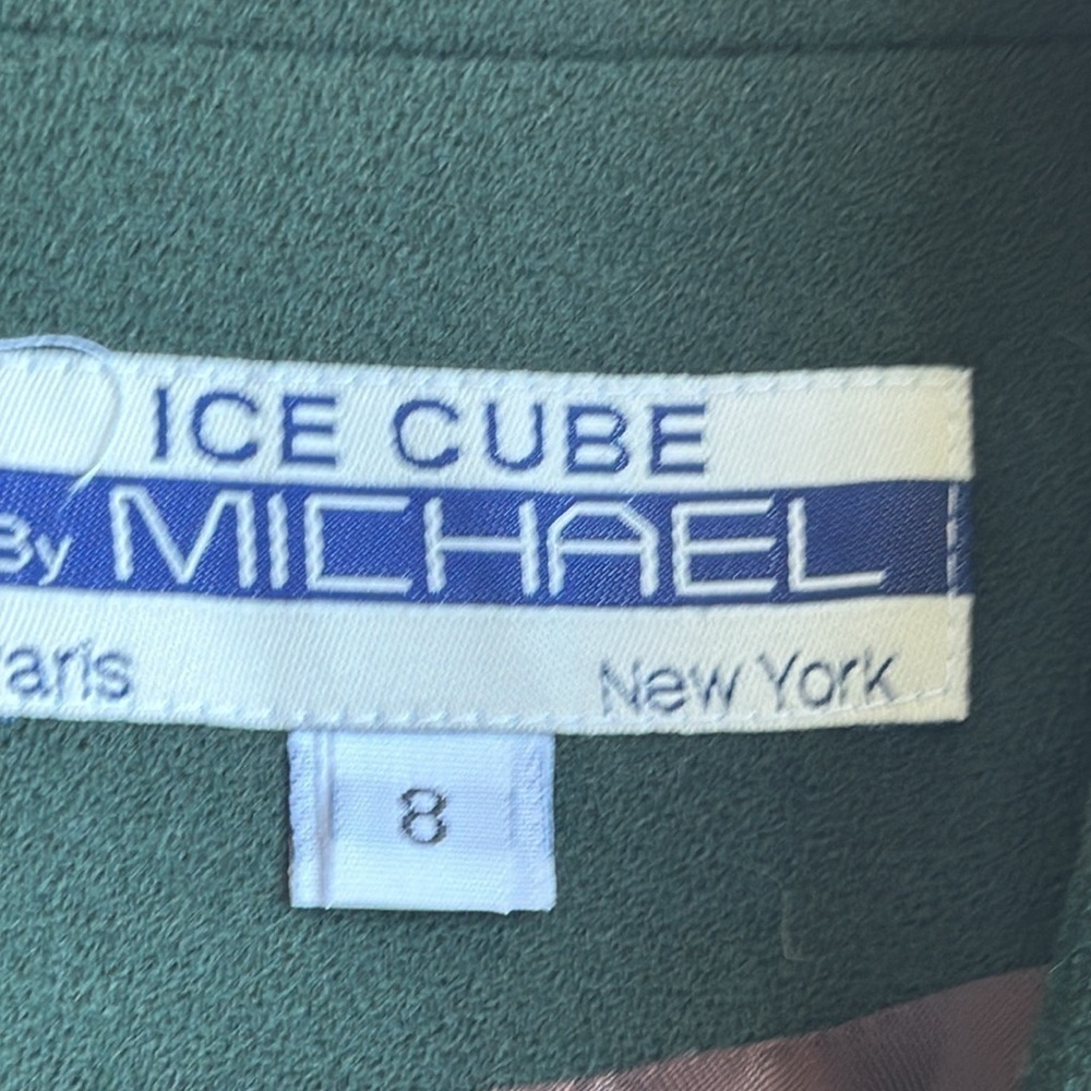 ICE CUBE by MICHAEL suit size 8 Hunter green 100% Wool and lined skirt & jacket - Picture 7 of 12